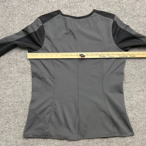 Athleta Spotlight Active Top Womens L Black Gray Pinstripe Long Sleeve Pullover - Picture 9 of 10